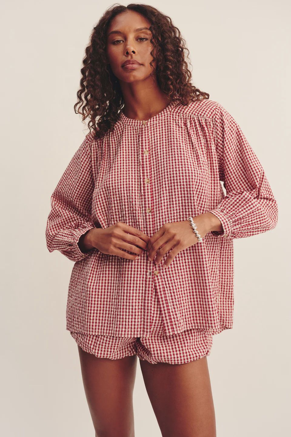 Mira Shirt - Red Gingham