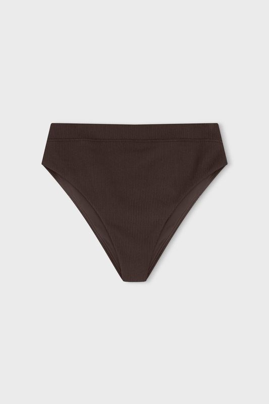 Cocoa - Textured High Cut Brief