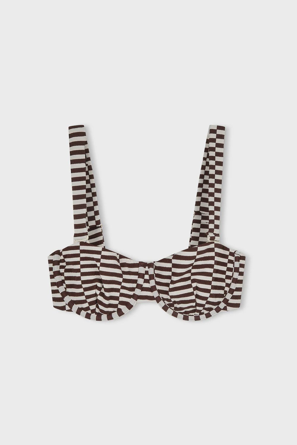 Cocoa Grid Textured Balconette Bra Cup