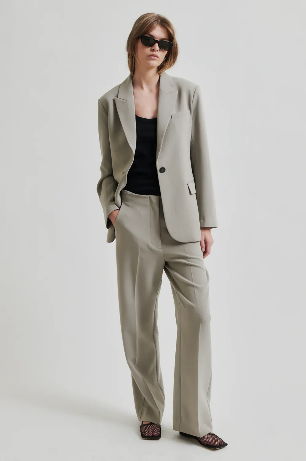 Evie Classic Trousers - Elephant Skin