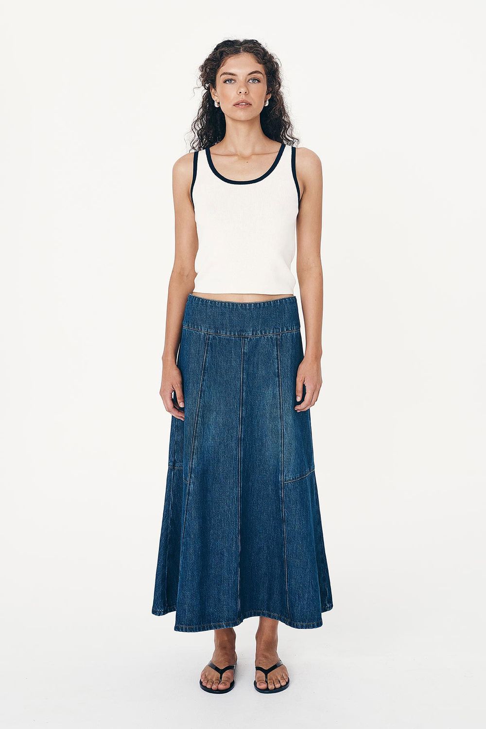 Vashti Denim Midi Skirt - Classic Denim