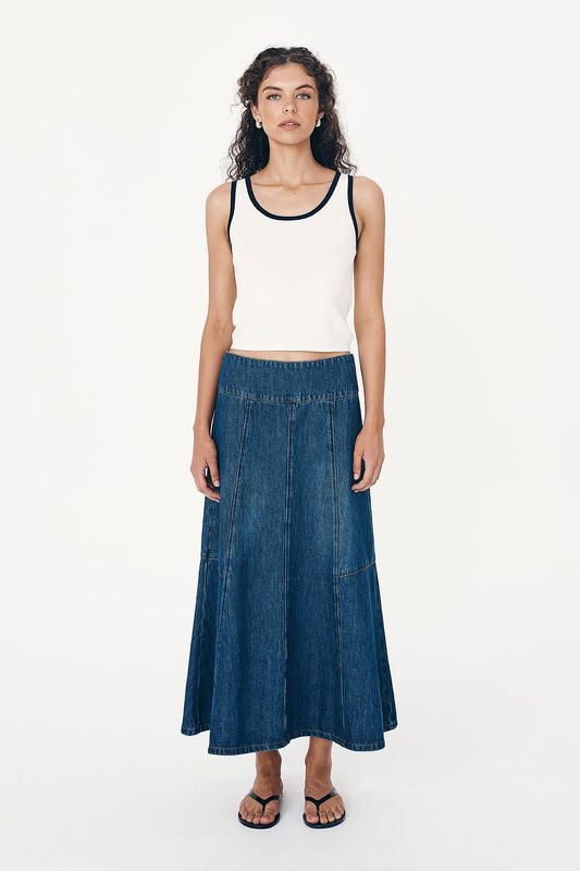 Vashti Denim Midi Skirt - Classic Denim