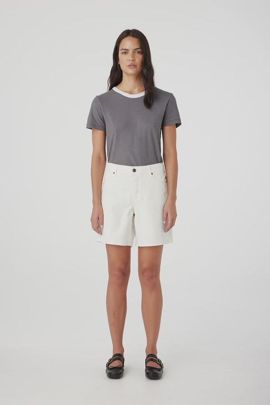 Martha Mid-Rise Long Short - White