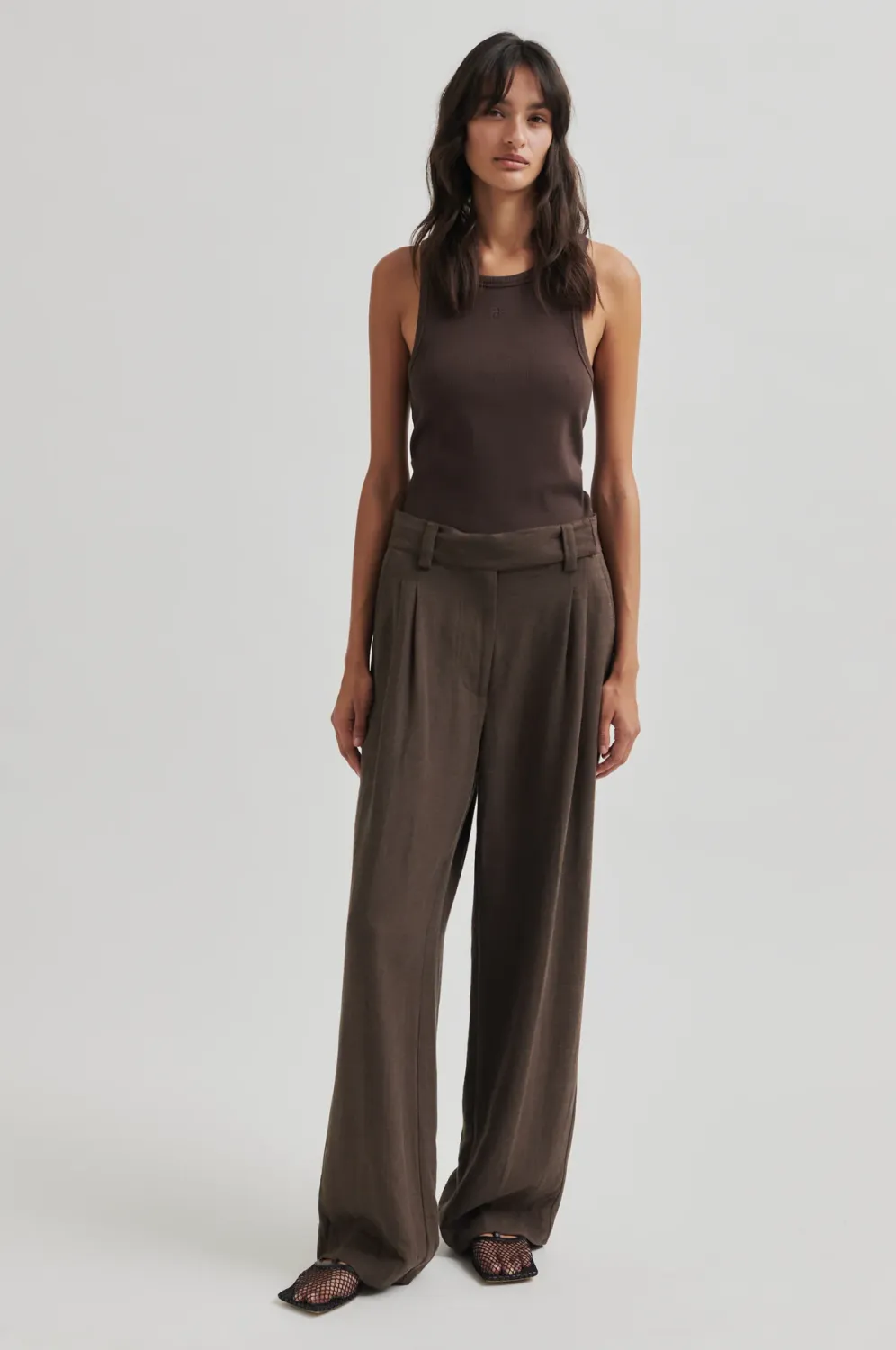 Lino Trousers - Chocolate Brown