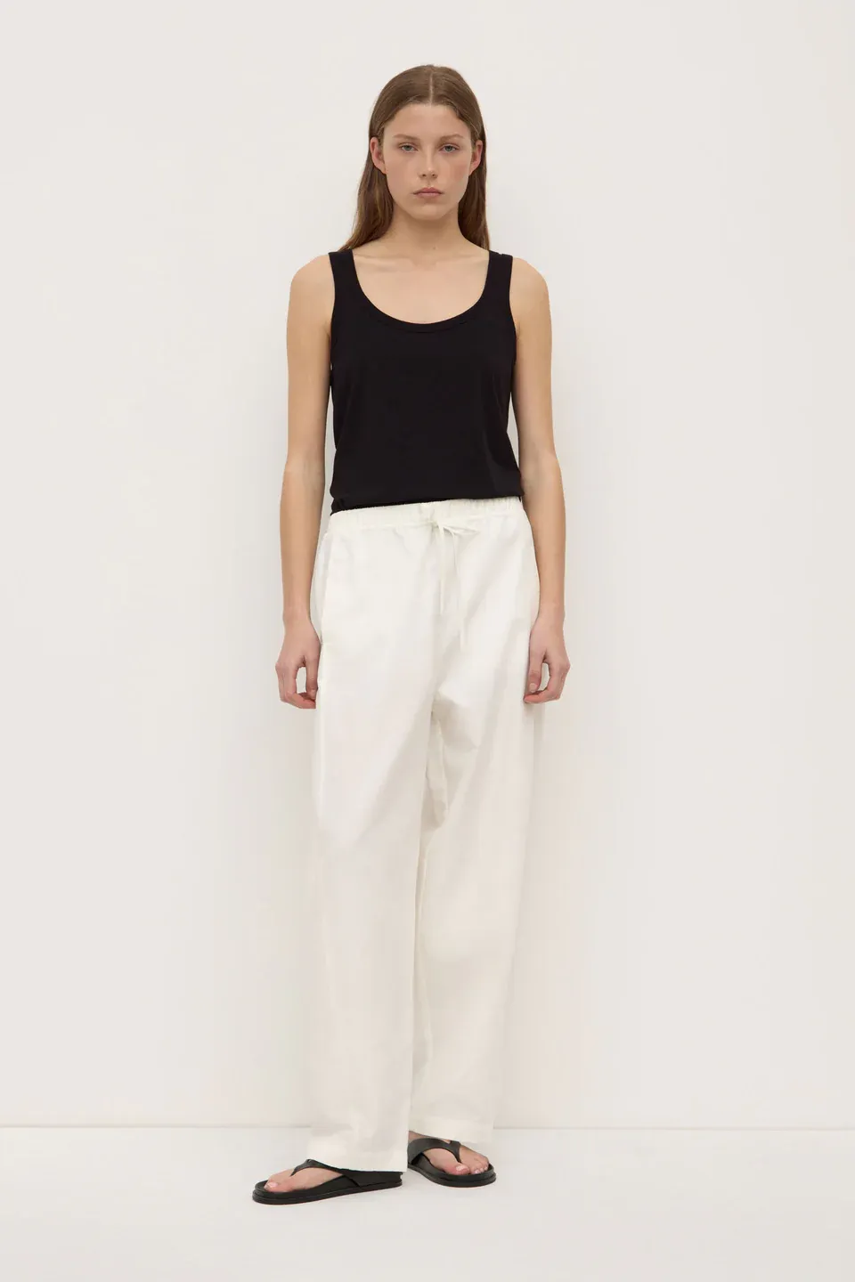 Loxley Cotton Linen Pant - White