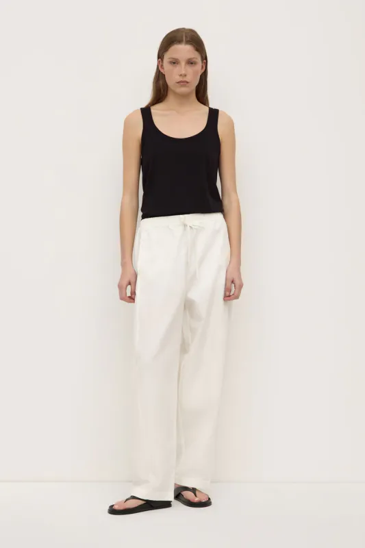 Loxley Cotton Linen Pant - White