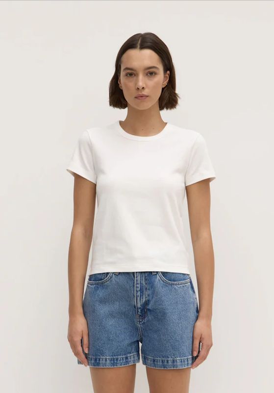 Lyla Cap Sleeve Tee - Antique White
