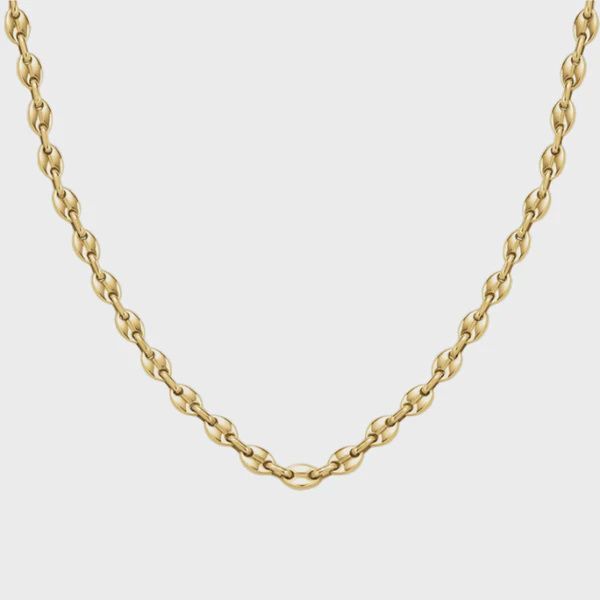Coffee Bean Small Chain Necklace - Gold