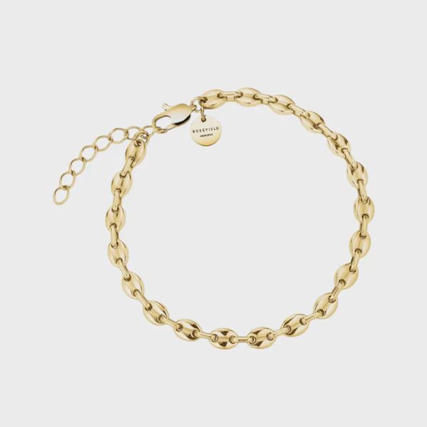 Coffee Bean Small Chain Bracelet - Gold