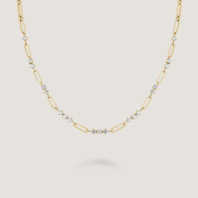 Graduated Crystal Necklace - Gold