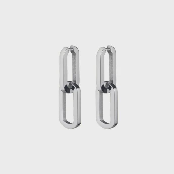 Dual Link Hoops - Silver
