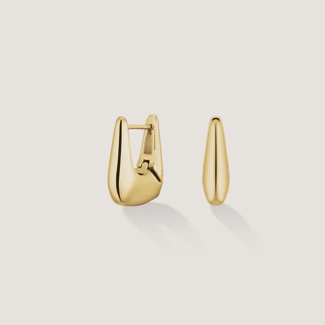 Fine Geometric Hoops - Gold