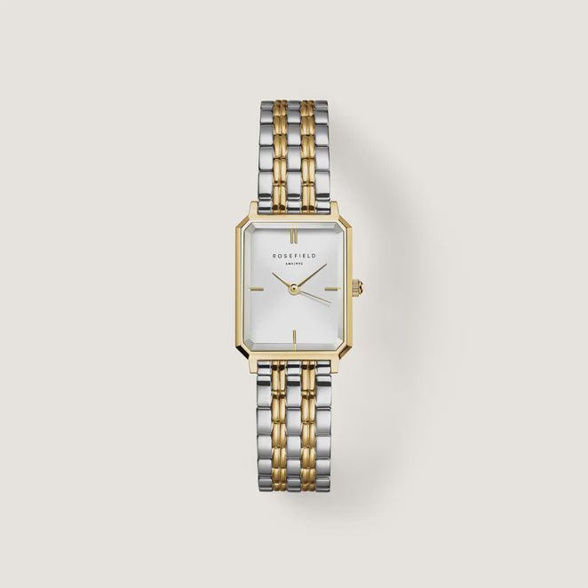 Octagon White Duotone Watch - Silver/Gold