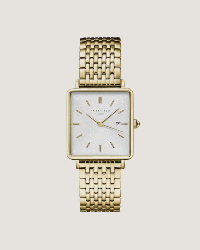 Boxy Watch - White/Gold