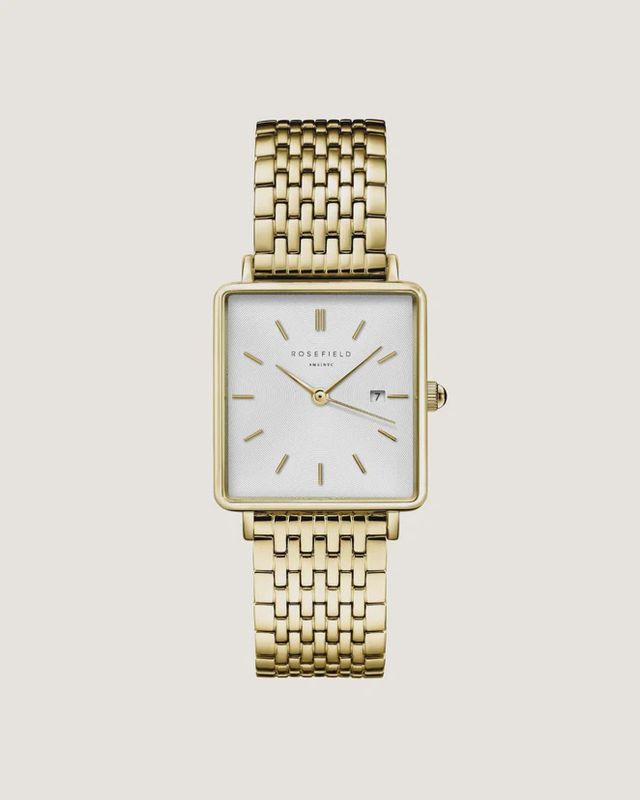 Boxy Watch - White/Gold