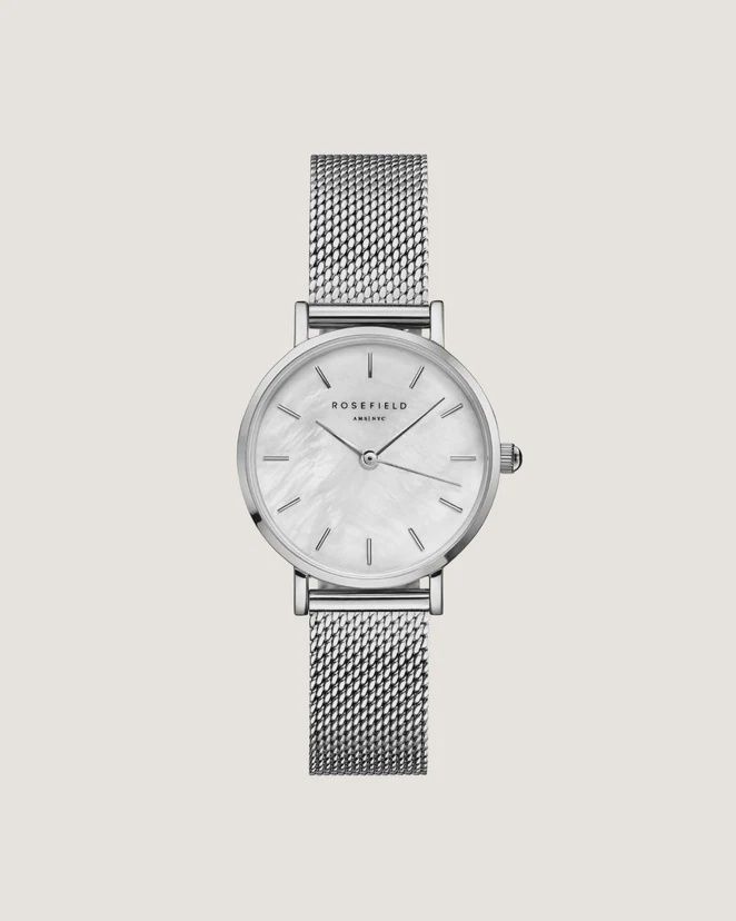 Small Edit Mesh Watch - White/Silver