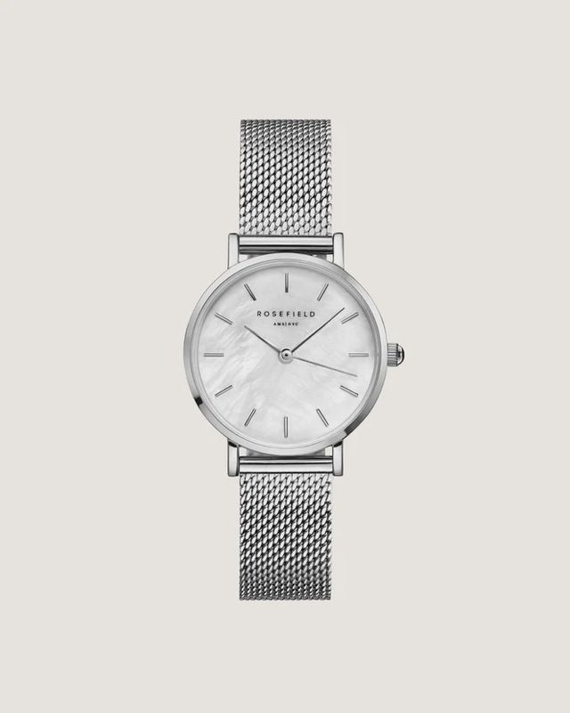 Small Edit Mesh Watch - White/Silver