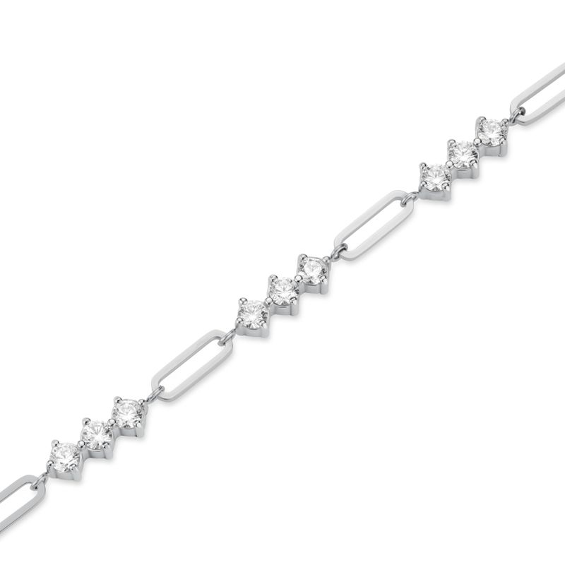 Graduated Crystal Necklace - Silver
