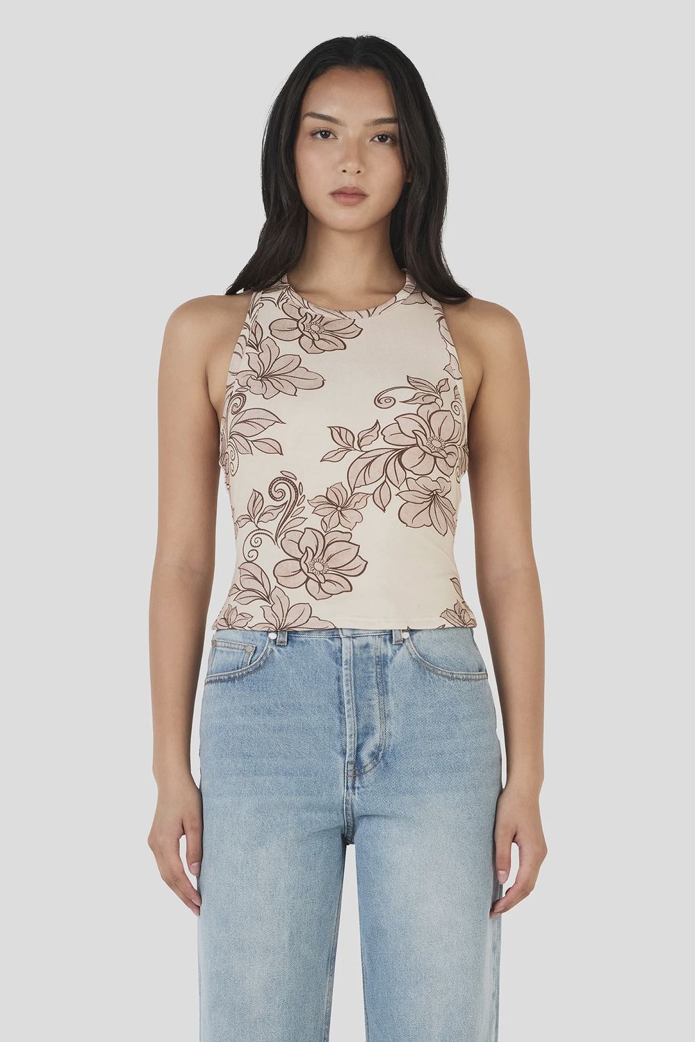 Megan Tank - Rolling Waves Beige