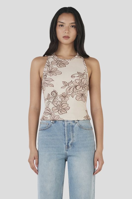 Megan Tank - Rolling Waves Beige