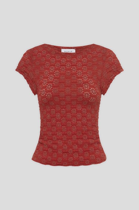 Galo Daisy Lace Tee - Burgundy