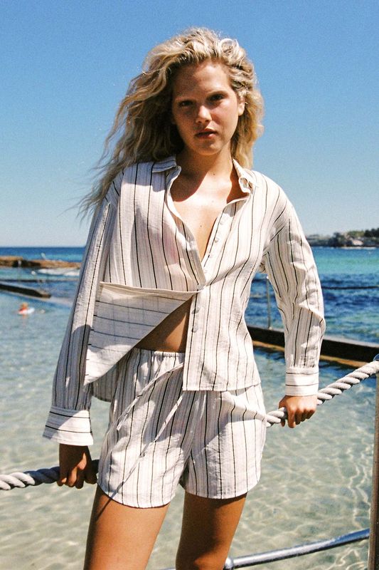 Tia Shorts - Cactus Stripe