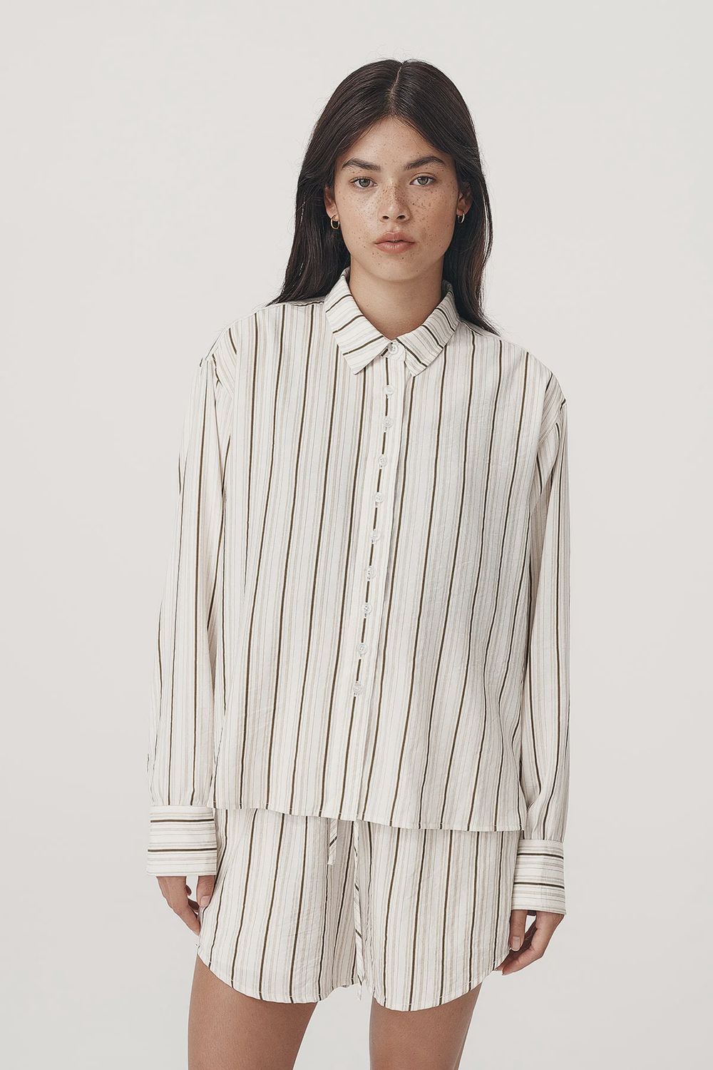 Nola Long Sleeve Shirt - Cactus Stripe