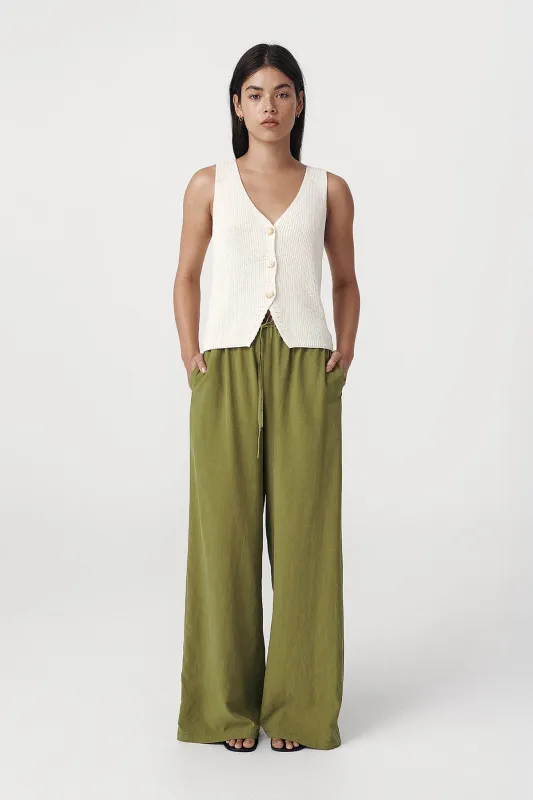 Tia Palazzo Pants - Palm Green