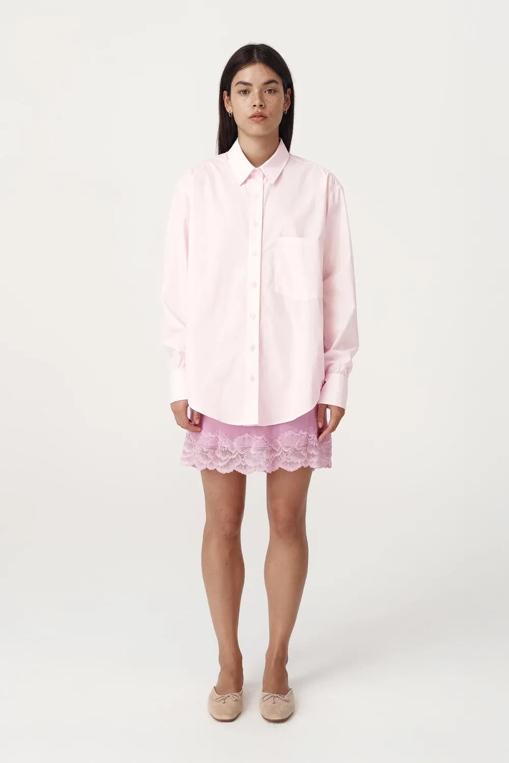 Ramona Tie Back Shirt - Powder Pink