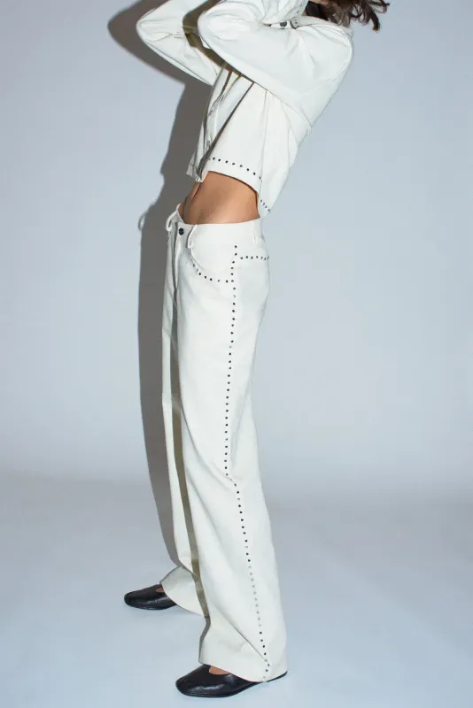 Hendrix Studded Jean Cream