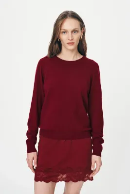 Axel Merino Knit Top -  Merlot Red