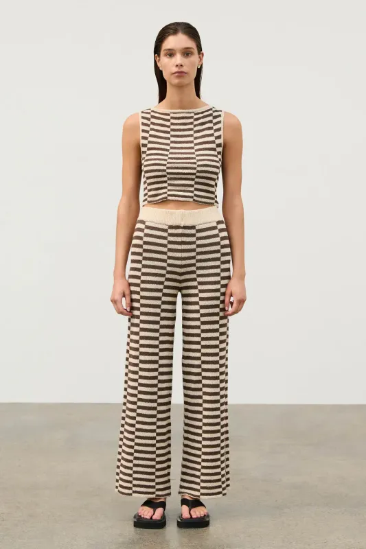 Cocoa Grid Textured Knit Pant