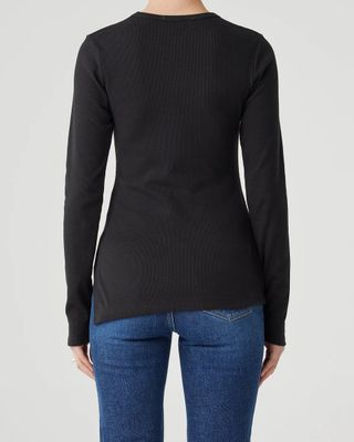 Asymmetrical Rib Top - Black