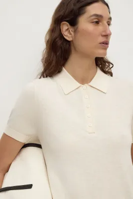 Sloane Cotton Cashmere Polo - Cream