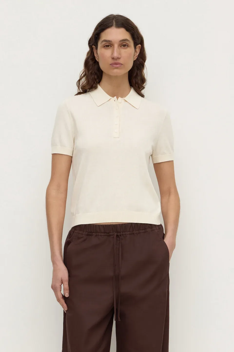 Sloane Cotton Cashmere Polo - Cream
