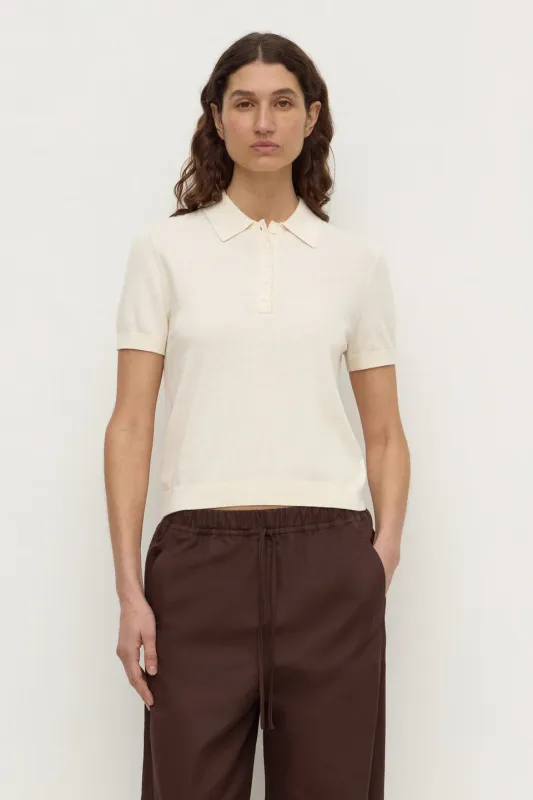 Sloane Cotton Cashmere Polo - Cream