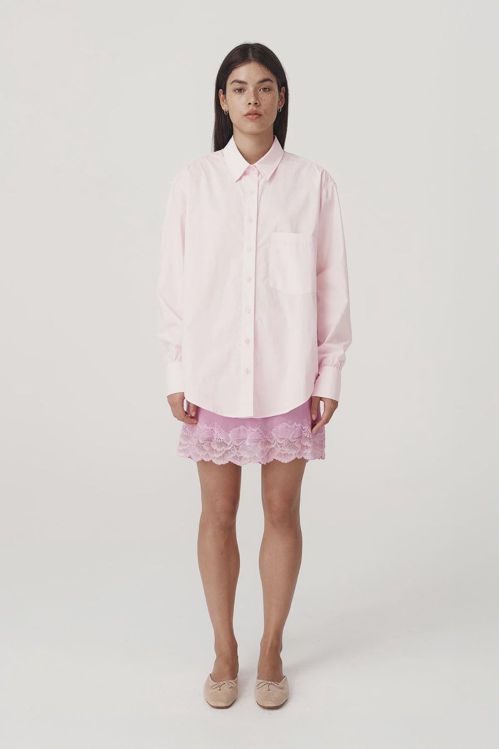Ramona Tie Back Shirt - Powder Pink
