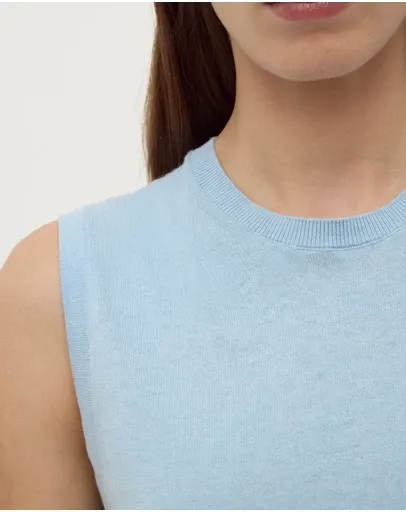 Helena Cotton Cashmere Vest -  Salt