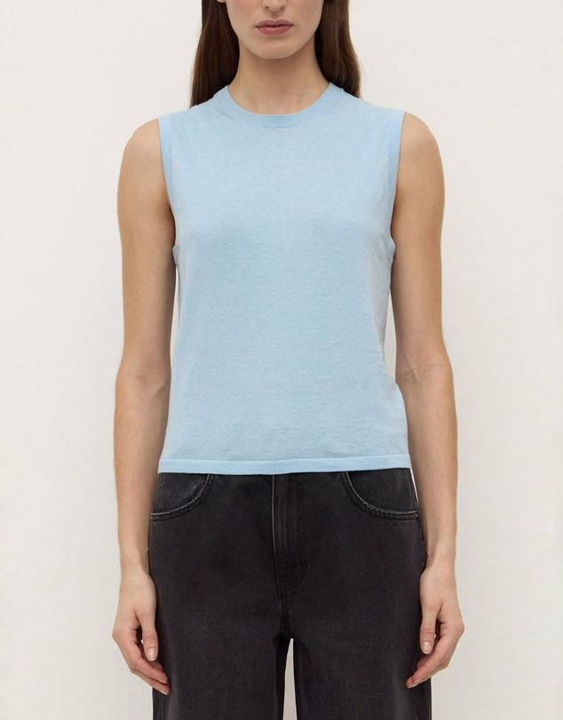 Helena Cotton Cashmere Vest -  Salt