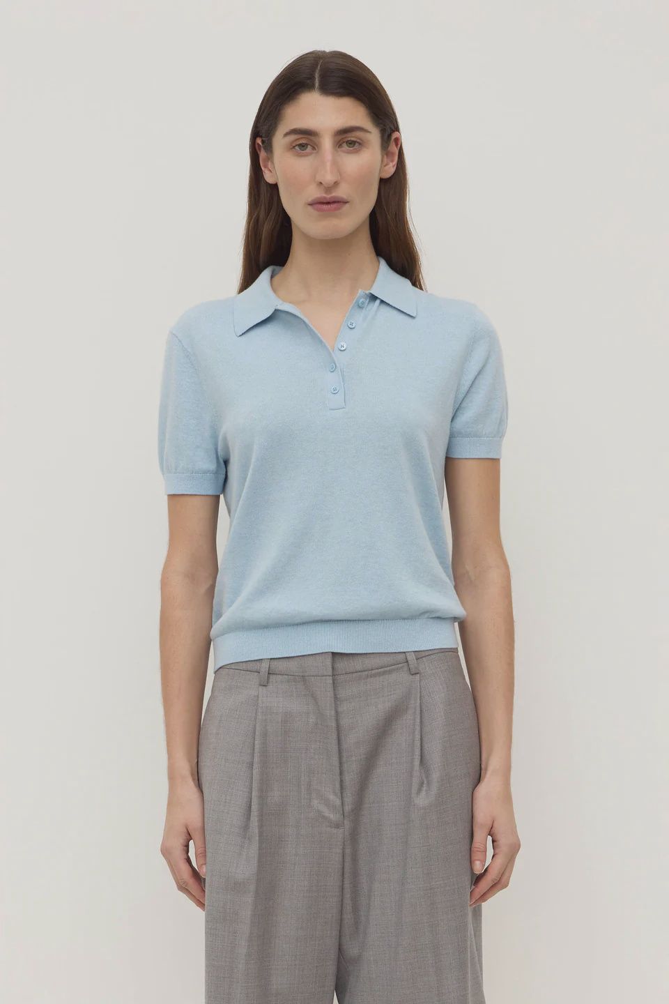 Sloane Cotton Cashmere Polo - Salt
