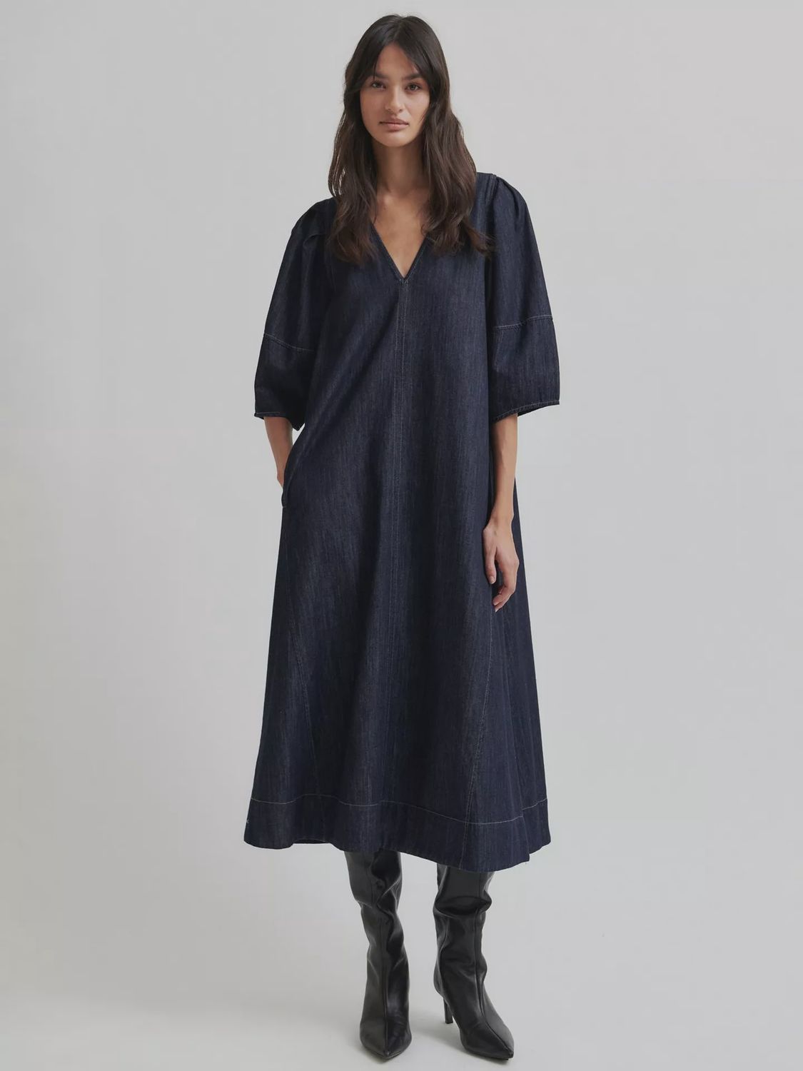 Dera Denim Dress - Dark Blue Denim