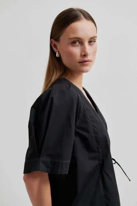Pera Wrap Blouse - Black