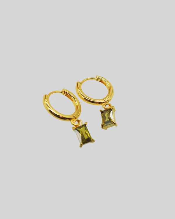 Arina Earrings - Olive Green