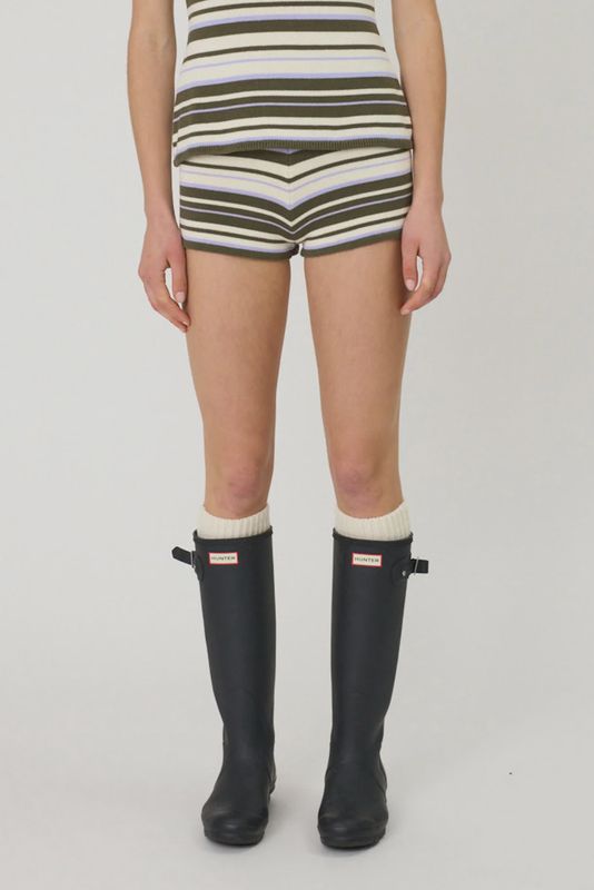 Bowie Shorts - Olive Stripe