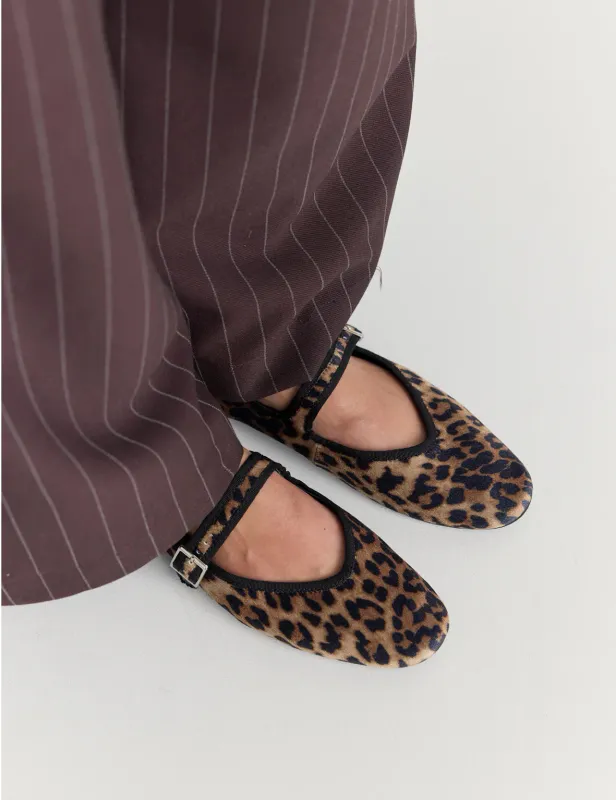Mary-Jane Silk Velvet - Animal