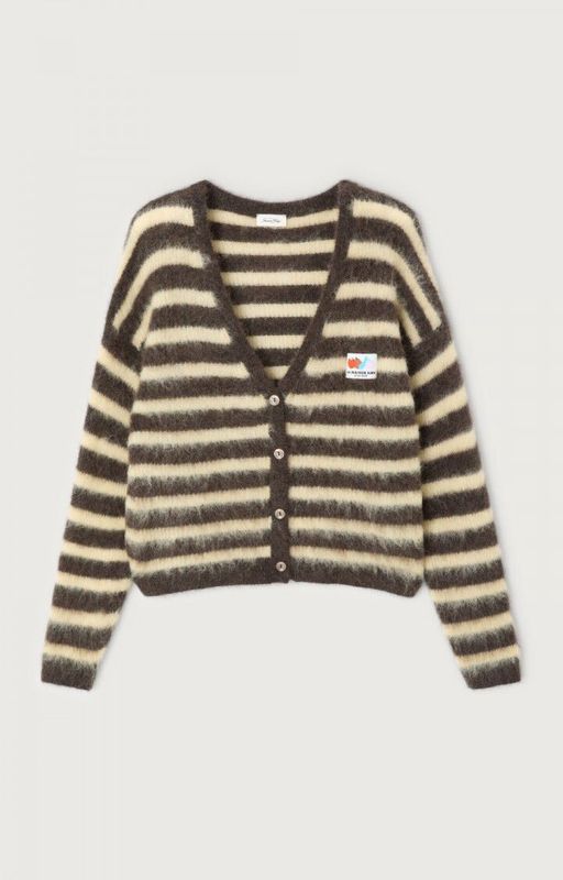 Nenybay Cardigan - Striped Soya Root