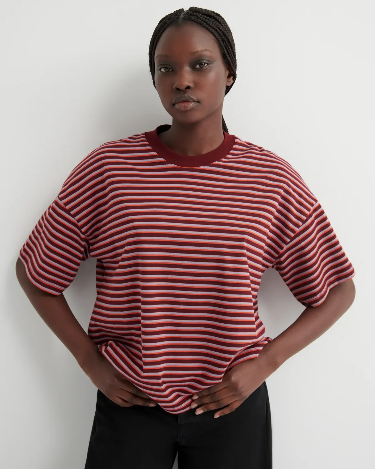 Oversized Boxy Tee - Stack Stripe