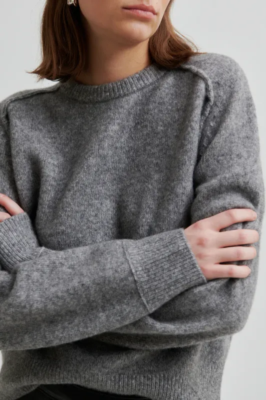 Banja Raglan Knit - Mid Grey Melange
