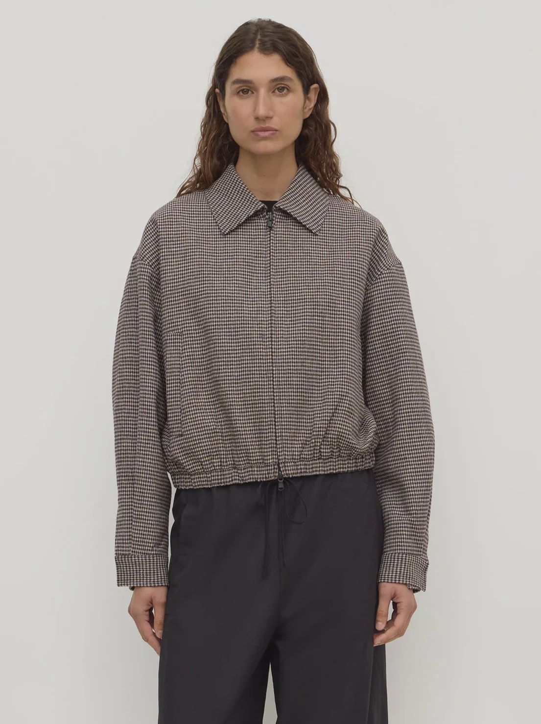 Solana Wool Jacket - Brown Black Check