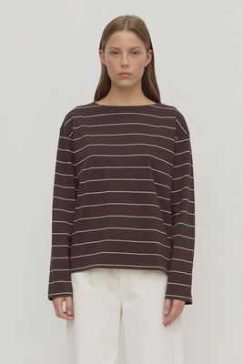 Scout Long Sleeve Tee - Ganache Cream Stripe